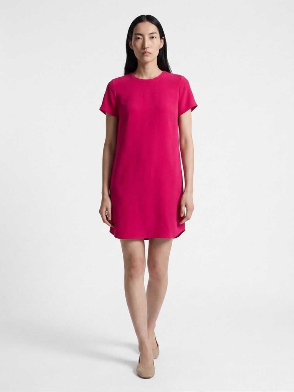 Adrienne Vittadini Fuchsia Shift Mini Dress size 4
